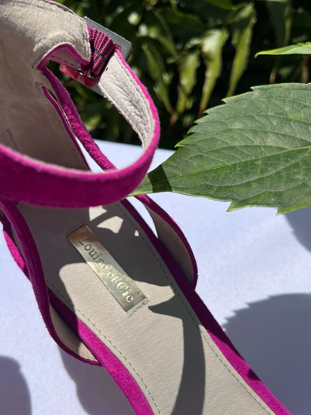 Louise et Cie Fuchsia Suede Ankle-Strap Heels 10m